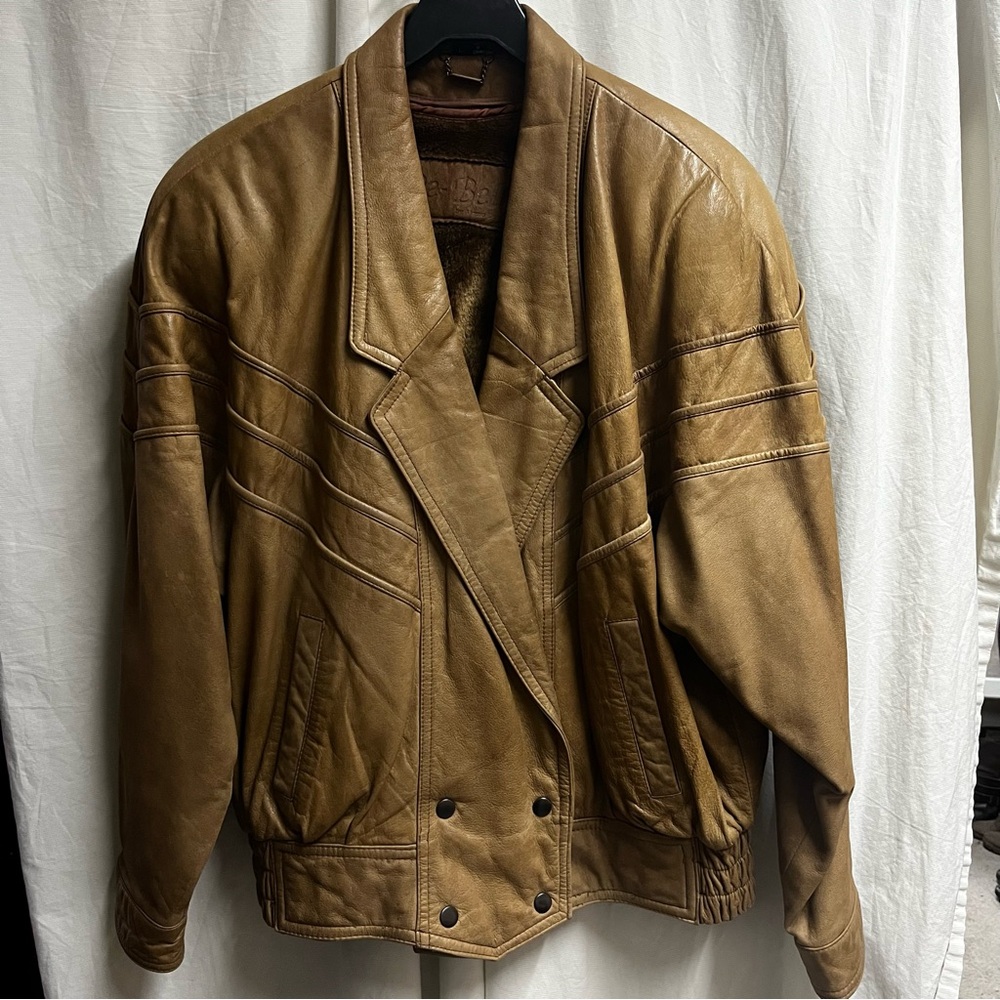 Vintage Alamo De-Bell Women’s Tan Leather Jacket Size Large